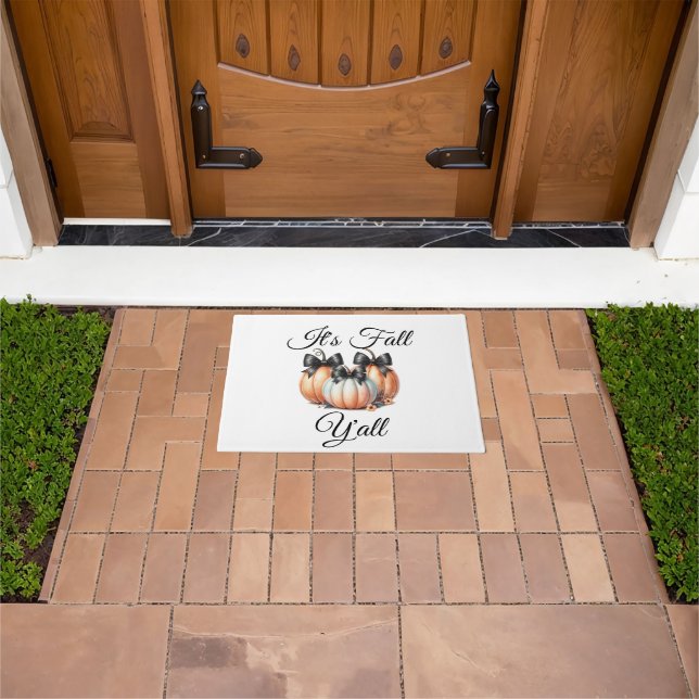 It's Fall Y'all: Pastel Pumpkins Doormat (Outdoor)