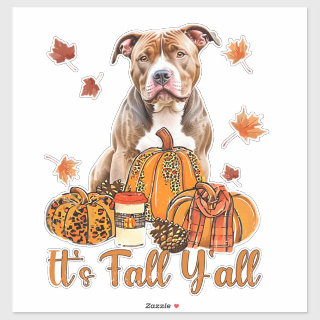 It's Fall Y'all Pitbull Dog Fall Scarf Autumn Pump (Sheet)