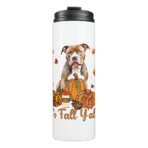 It's Fall Y'all Pitbull Dog Fall Scarf Autumn Pump Thermal Tumbler