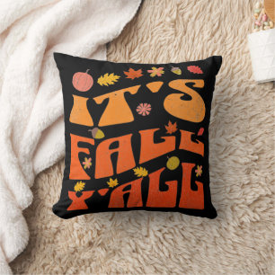 It's Fall Y'all Pumpkin And Fall Leaves Autumn Cushion