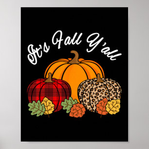 Its Fall Yall Pumpkin Leopard Print Autumn Thanksg