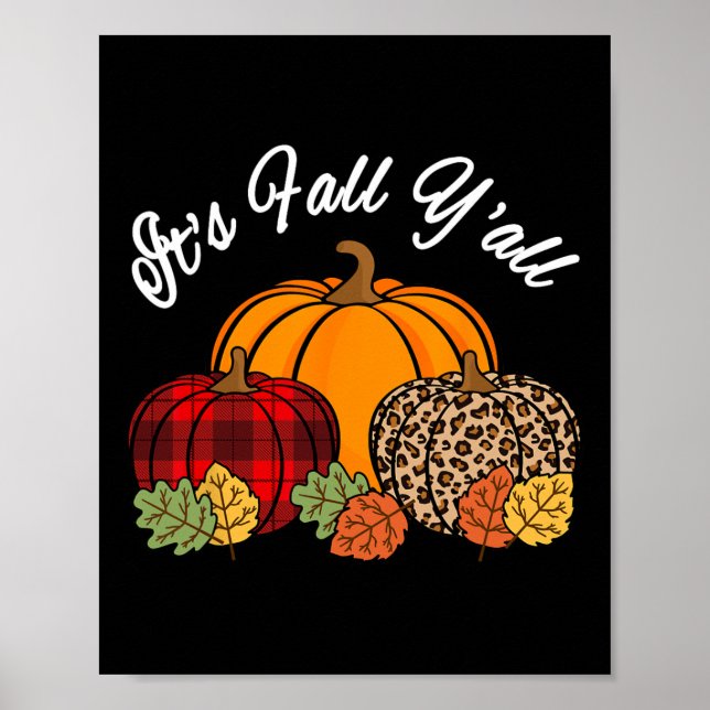 Its Fall Yall Pumpkin Leopard Print Autumn Thanksg (Front)