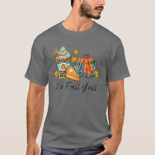 It's Fall Y'all Pumpkin Spice Leopard Pumpkin Pie T-Shirt