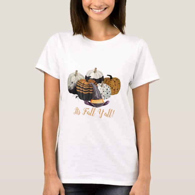 It's Fall Yall Pumpkin  T-Shirt (Front)