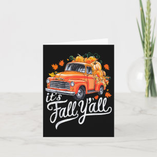 It's Fall Y'all Pumpkin Truck Autumn Tree Hello Fa Card