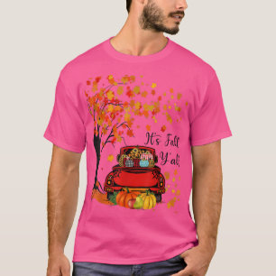 It's Fall Y'all Pumpkin Truck Leopard Fall Season T-Shirt