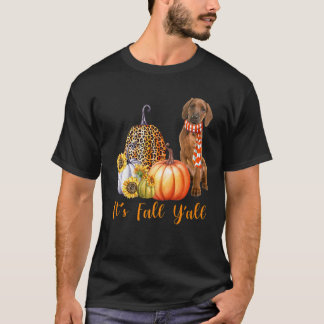 It's Fall Y'all Rhodesian Ridgeback Dog Leopard Pu T-Shirt