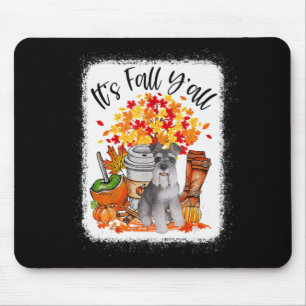It's Fall Y'all Schnauzer Dog Halloween Thanksgivi Mouse Mat