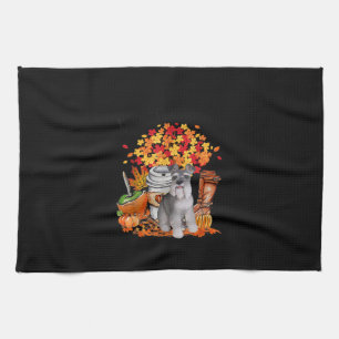 its fall yall schnauzer dog halloween thanksgiving tea towel