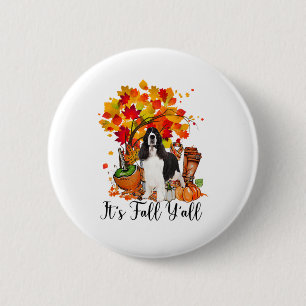 It's Fall Y'all Springer Spaniel Dog Halloween Tha 6 Cm Round Badge