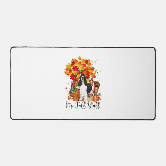 It's Fall Y'all Springer Spaniel Dog Halloween Tha Desk Mat (Front)