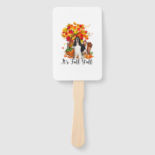 It's Fall Y'all Springer Spaniel Dog Halloween Tha Hand Fan