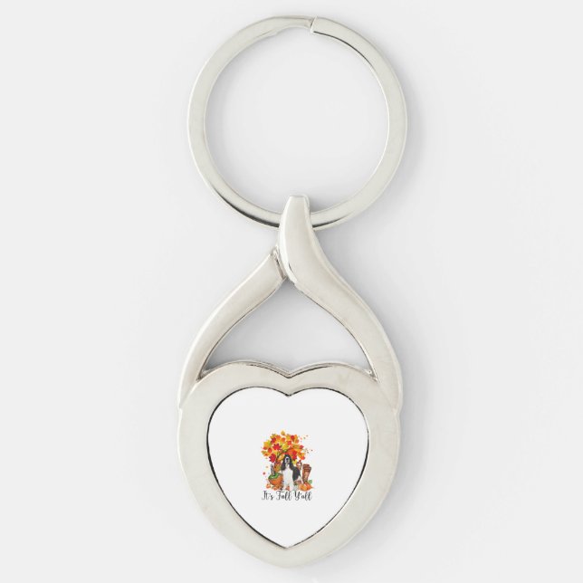It's Fall Y'all Springer Spaniel Dog Halloween Tha Key Ring (Front)