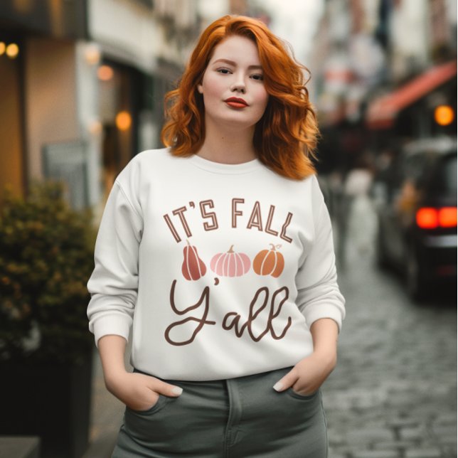 It's Fall Y'All Sweatshirt, Halloween - Thankful Sweatshirt (It's Fall Y'all Sweatshirt, Cozy Vibes, Autumn Vibes, Fall Lover Gift, Stylish Fall Shirt)