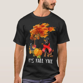 Its Fall Yall Tee Rottweiler Dog Autumn Halloween