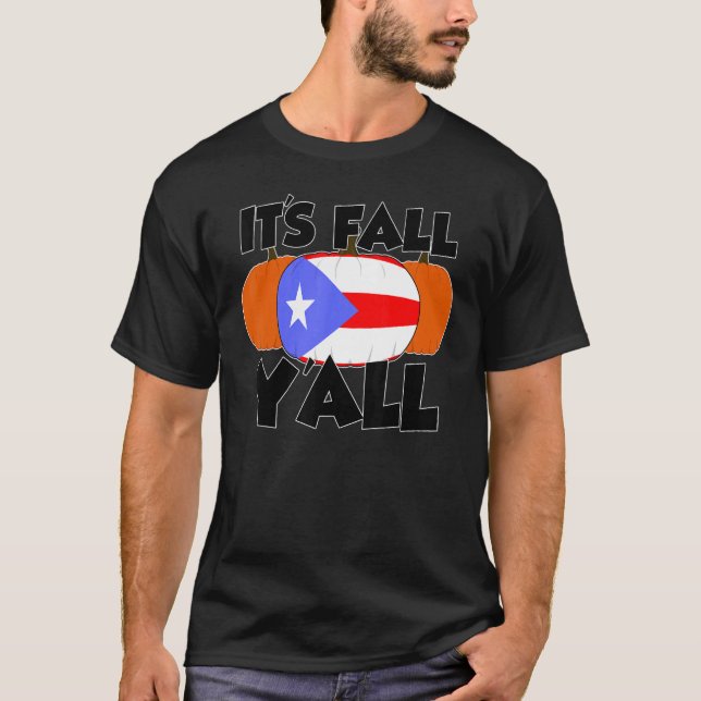 It's Fall Y'all Thanksgiving Pumpkin Texas T-Shirt (Front)