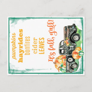 "It's fall y'all truck" Postcard
