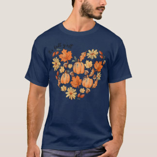 Its fall yall vintage pumpkin leaf fall autumn hea T-Shirt