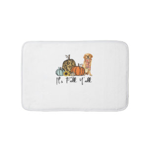 It's Fall Y'all Yellow Golden retriever Dog Leopar Bath Mat