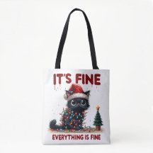 "It's fine, Everything is fine!" Christmas Cat 