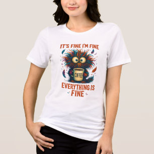 It's Fine I'm Fine Coffee Cat Shirt – Funny Sarcas