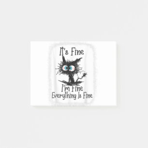 It's Fine I'm Fine Everything Is Fine Cat Christma Post-it Notes