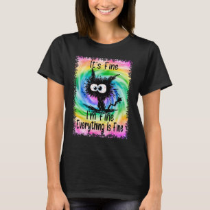 It's Fine I'm Fine Everything Is Fine Cat hallowee T-Shirt