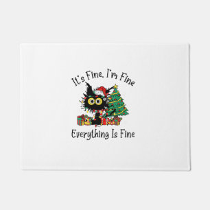 It's Fine I'm Fine Everything Is Fine Christmas Fu Doormat