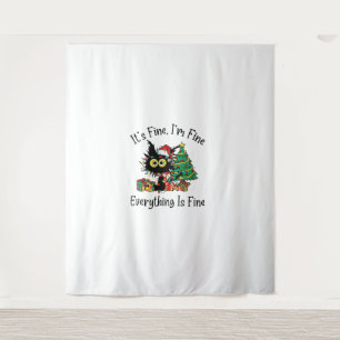 It's Fine I'm Fine Everything Is Fine Christmas Fu Tapestry