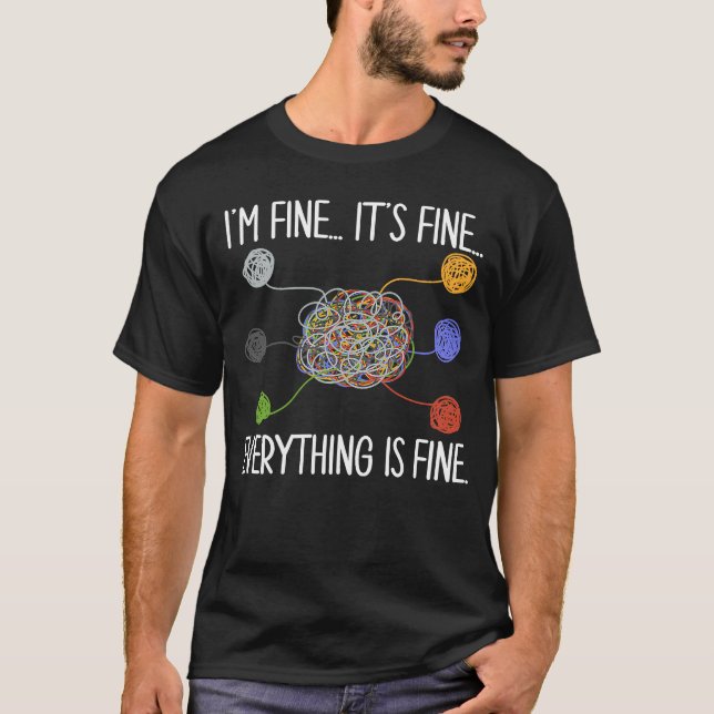 It's Fine I'm Fine Everything Is Fine Christmas Li T-Shirt (Front)