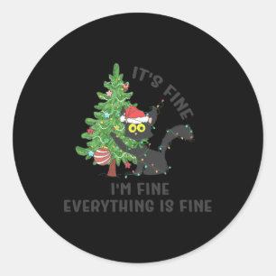 It's Fine Im Fine Everything Is Fine Elf Xmas Matc Classic Round Sticker