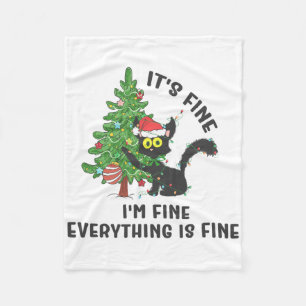 It's Fine Im Fine Everything Is Fine Elf Xmas Matc Fleece Blanket