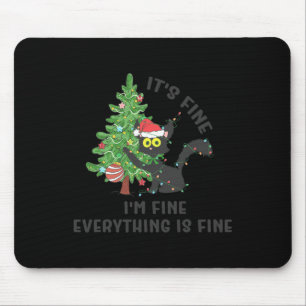 It's Fine Im Fine Everything Is Fine Elf Xmas Matc Mouse Mat