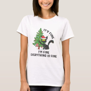It's Fine Im Fine Everything Is Fine Elf Xmas Matc T-Shirt