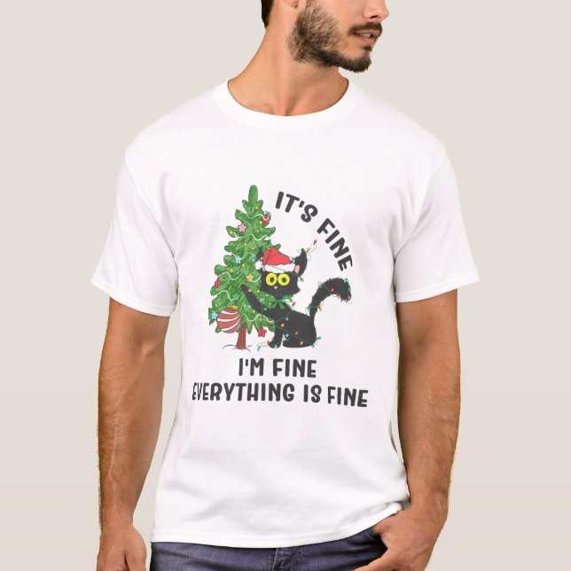 It's Fine Im Fine Everything Is Fine Elf Xmas Matc T-Shirt (Front)