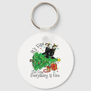 It's Fine I'm Fine Everything Is Fine Fun Christma Key Ring