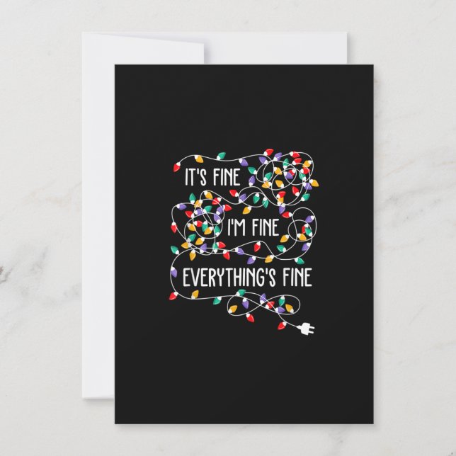 It's Fine I'm Fine Everything Is Fine Funny Christ Invitation (Front)