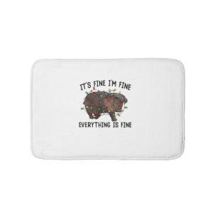 It's Fine I'm Fine Everything Is Fine Moo Deng Bab Bath Mat