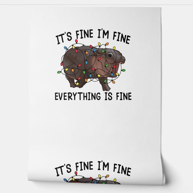 It's Fine I'm Fine Everything Is Fine Moo Deng Bab Wallpaper (Unrolling)