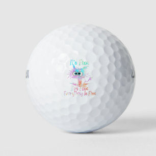 It's Fine I'm Fine Everything Is Fine Tie Dye Cat Golf Balls