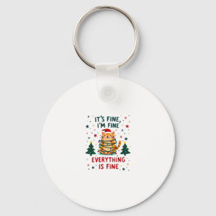 It's Fine I'm Fine Everything Is Fine Xmas Cat Chr Key Ring