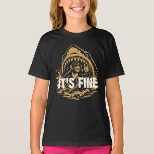Its Fine Shark Monkey Graphic T-Shirt