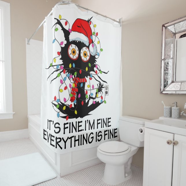It's Fine! Shower Curtain (In Situ)