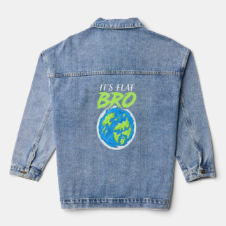 Its Flat Bro - Flat Earth  Denim Jacket