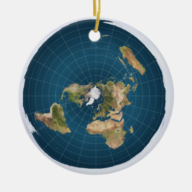 It's Flat.  No, Really. Ceramic Tree Decoration (Front)