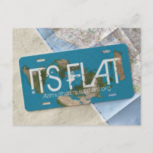 ITS FLAT Postcard AzimuthalEquidistant.org