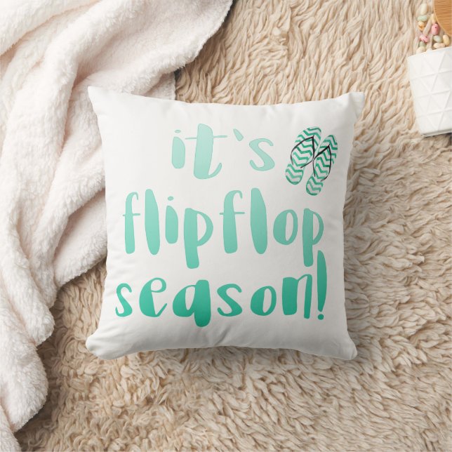 It's Flipflop Season - Fun Summer Quote Cushion (Blanket)