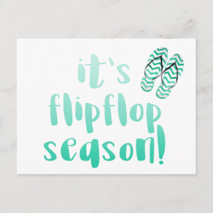 It's Flipflop Season - Fun Summer Quote Postcard
