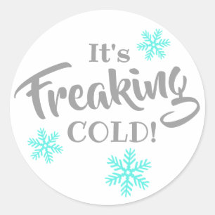 It's Freaking Cold Funny Holiday Classic Round Sticker