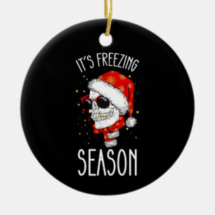 It's Freezing Season Winter Snow Christmas Holiday Ceramic Tree Decoration
